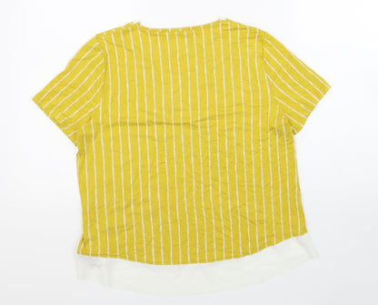 Womens UK Size 12 Marks and Spencer Yellow Basic T-Shirt