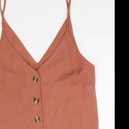 New Look Womens Brown Polyester Camisole Tank Size 8 V-Neck