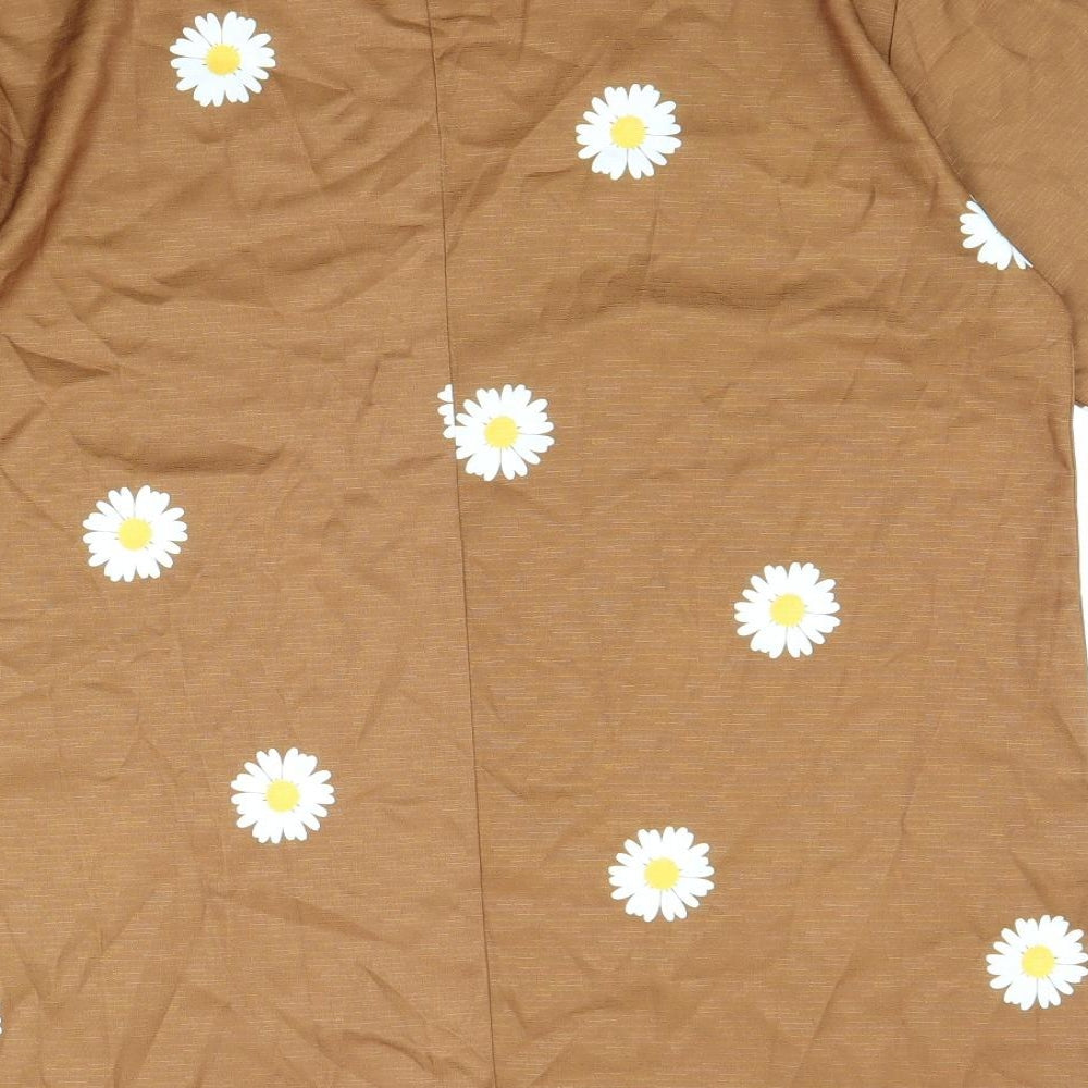 Womens UK Size L Preworn Brown Basic T-Shirt