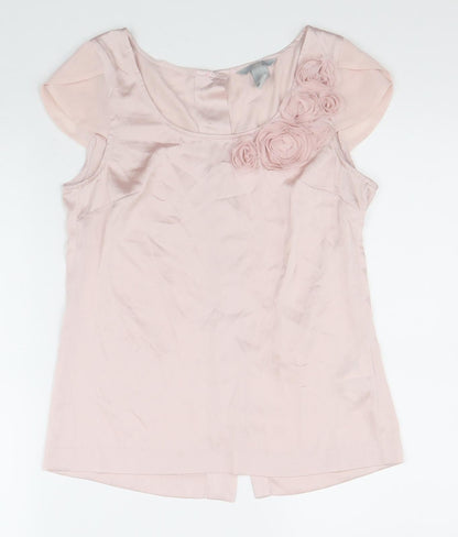 Womens UK Size 34 H&M Pink Basic Blouse