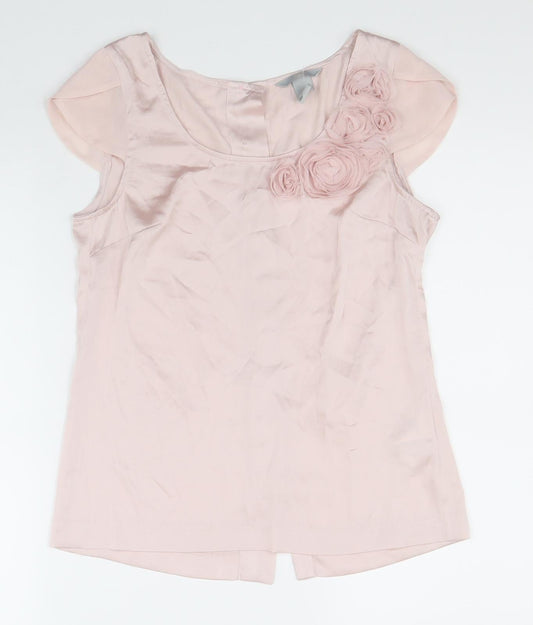 Womens UK Size 34 H&M Pink Basic Blouse