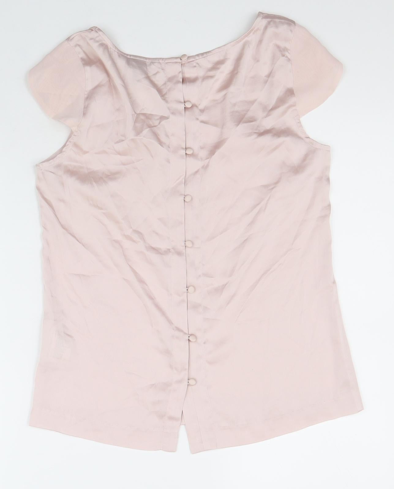 Womens UK Size 34 H&M Pink Basic Blouse