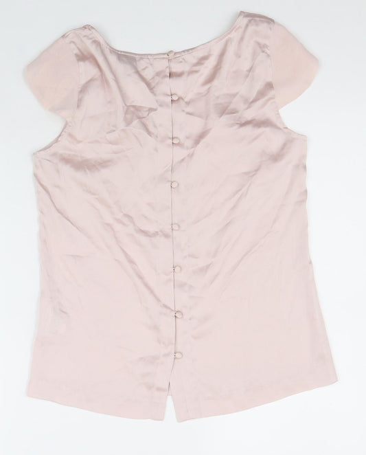 Womens UK Size 34 H&M Pink Basic Blouse