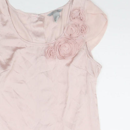 Womens UK Size 34 H&M Pink Basic Blouse