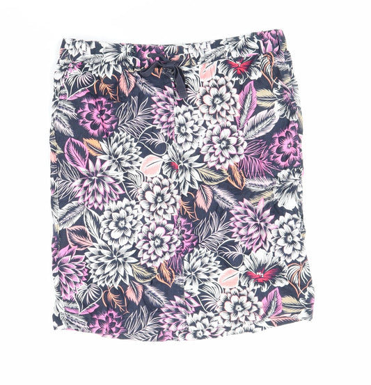 Marks and Spencer Womens Multicoloured Geometric Polyester A-Line Skirt Size 10 Drawstring