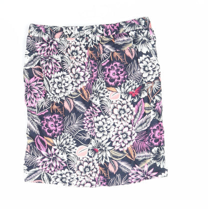 Marks and Spencer Womens Multicoloured Geometric Polyester A-Line Skirt Size 10 Drawstring