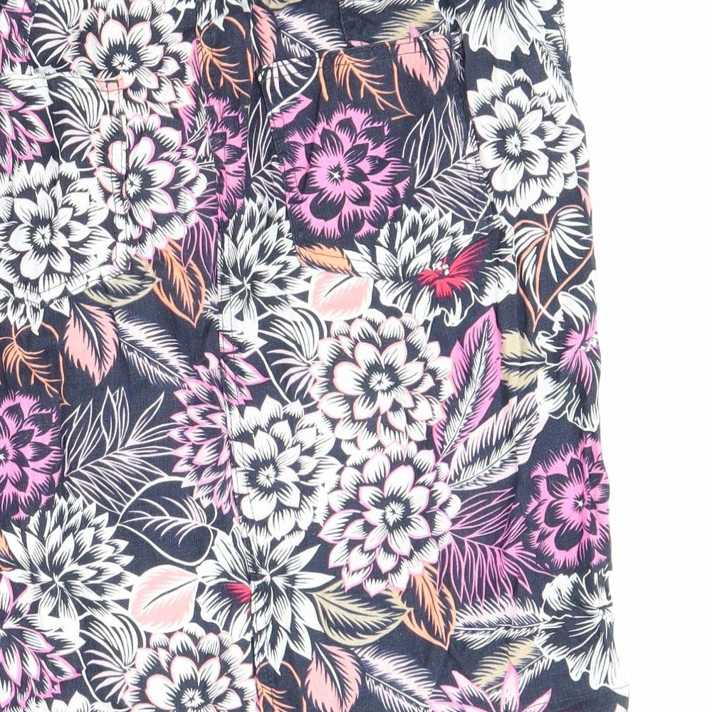 Marks and Spencer Womens Multicoloured Geometric Polyester A-Line Skirt Size 10 Drawstring