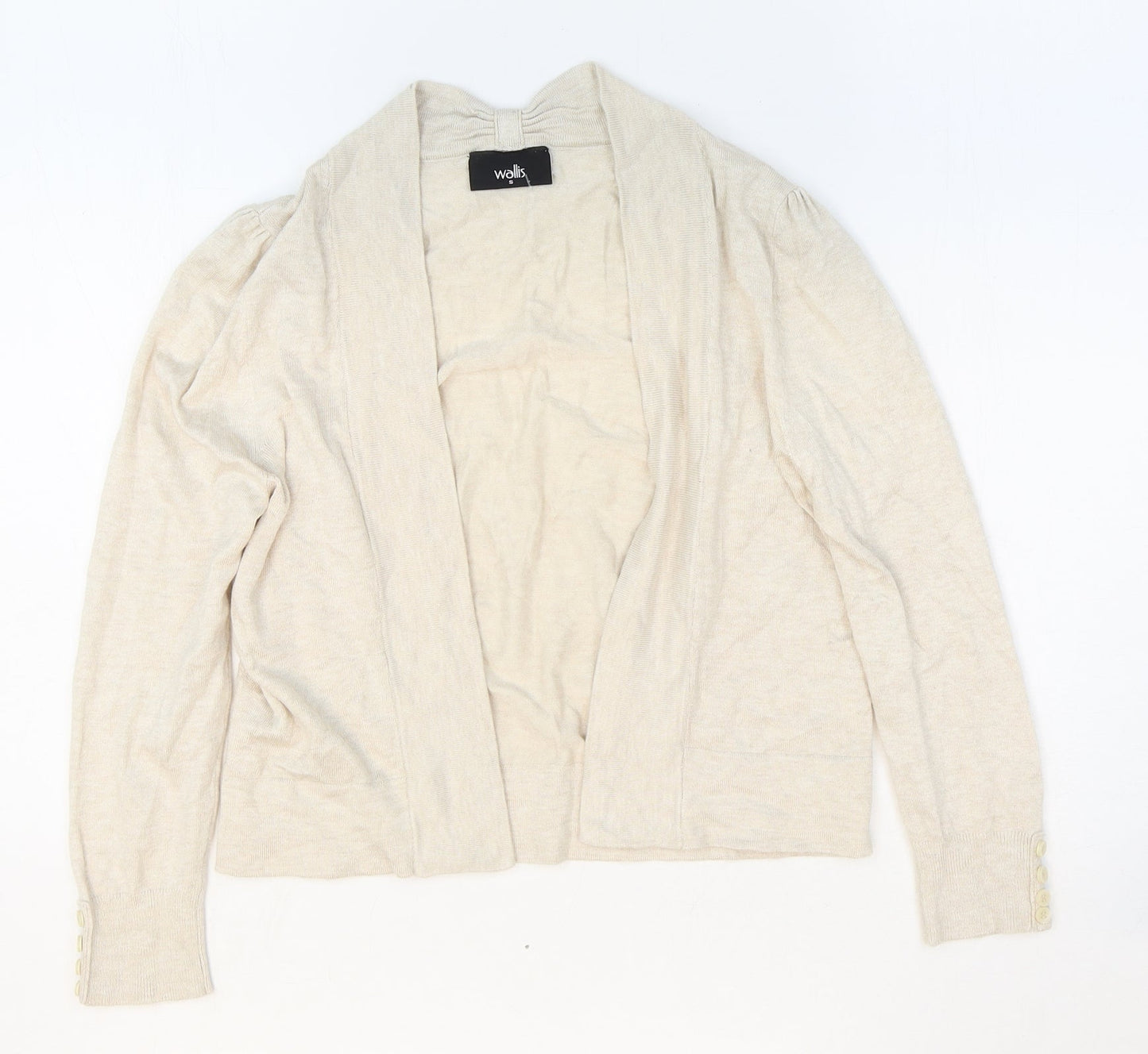 Wallis Girls Beige V-Neck Viscose Cardigan Jumper Size S