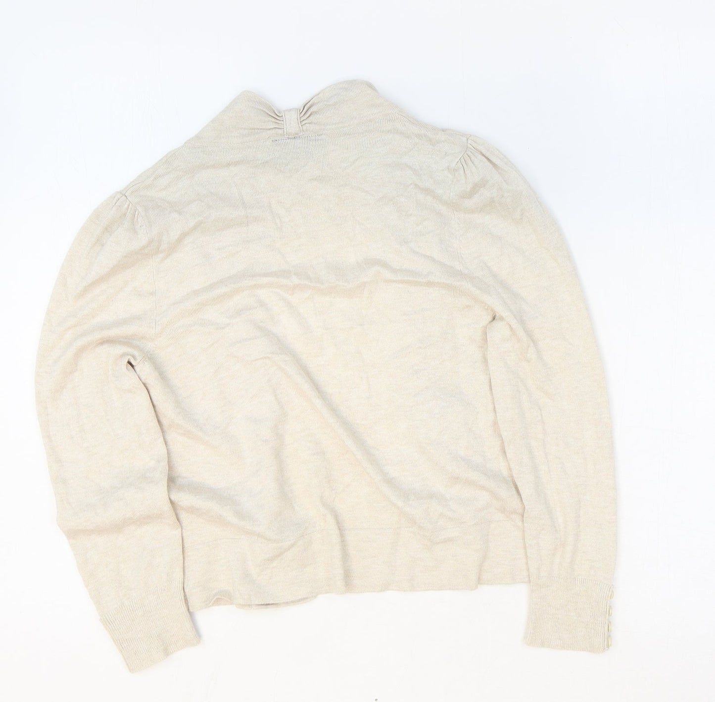Wallis Girls Beige V-Neck Viscose Cardigan Jumper Size S