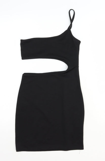 ASOS Womens Black Polyester Mini Size 8 Square Neck Pullover
