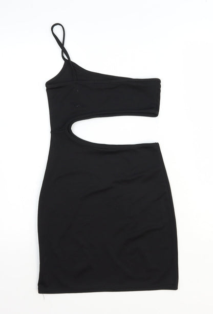 ASOS Womens Black Polyester Mini Size 8 Square Neck Pullover