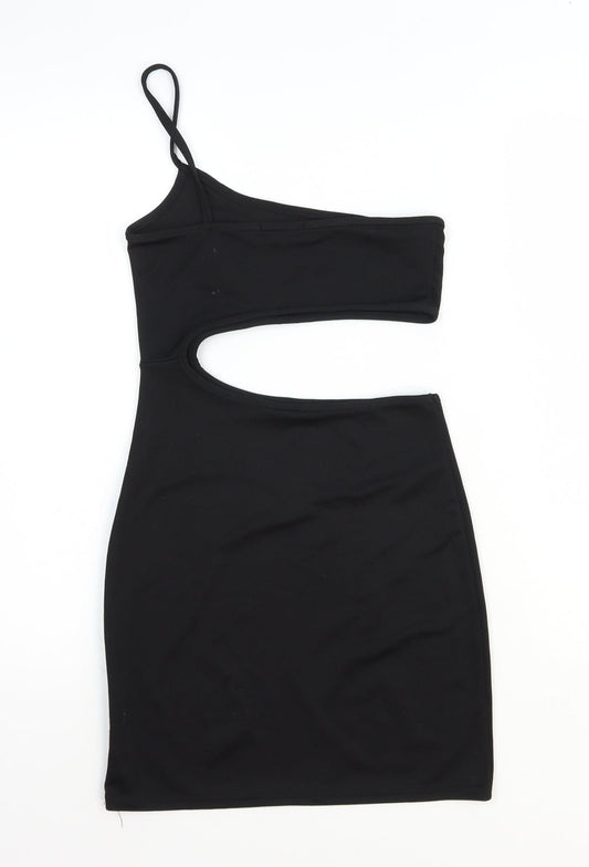 ASOS Womens Black Polyester Mini Size 8 Square Neck Pullover