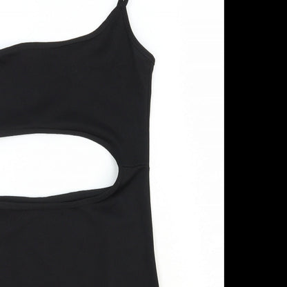 ASOS Womens Black Polyester Mini Size 8 Square Neck Pullover