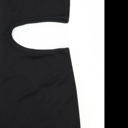 ASOS Womens Black Polyester Mini Size 8 Square Neck Pullover