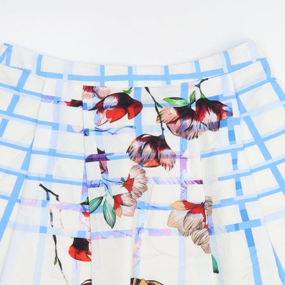 Great Plains Womens Blue Geometric Polyester A-Line Skirt Size 10 Zip