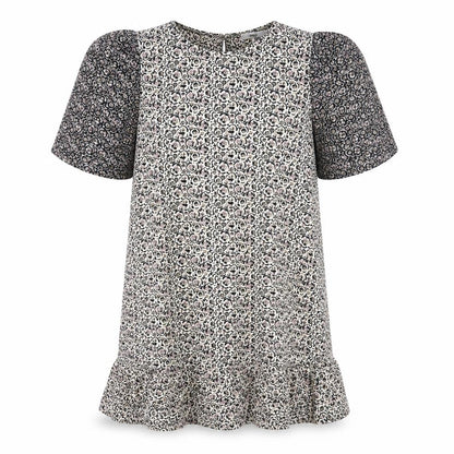 NEXT Womens White Floral Polyester Shift Size 8 Round Neck Button