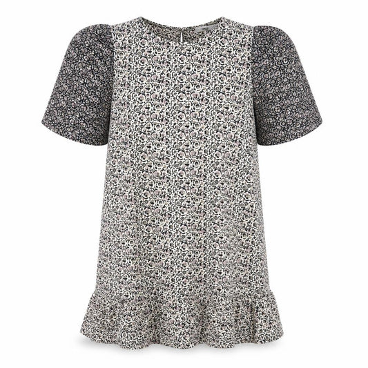NEXT Womens White Floral Polyester Shift Size 8 Round Neck Button