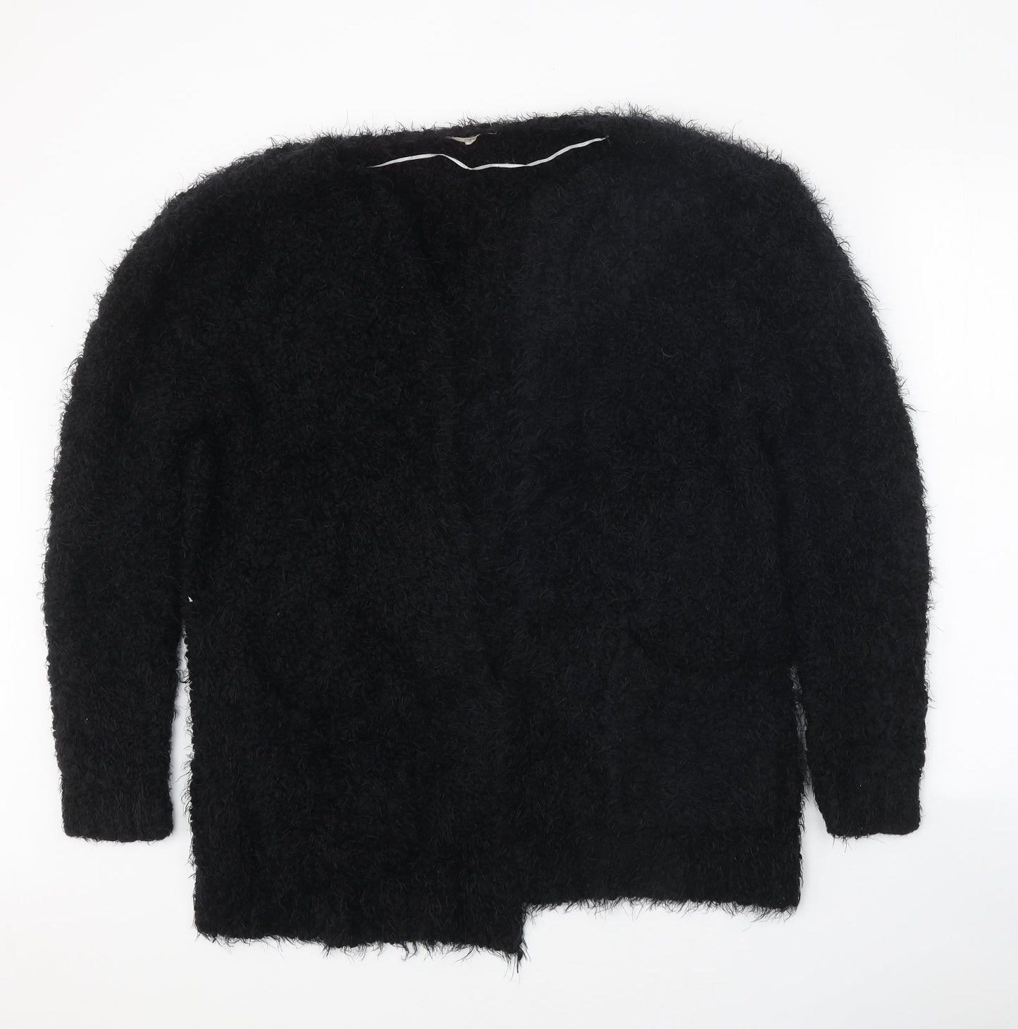 Love Knitwear Womens Black V-Neck Polyester Wrap Jumper Size 20