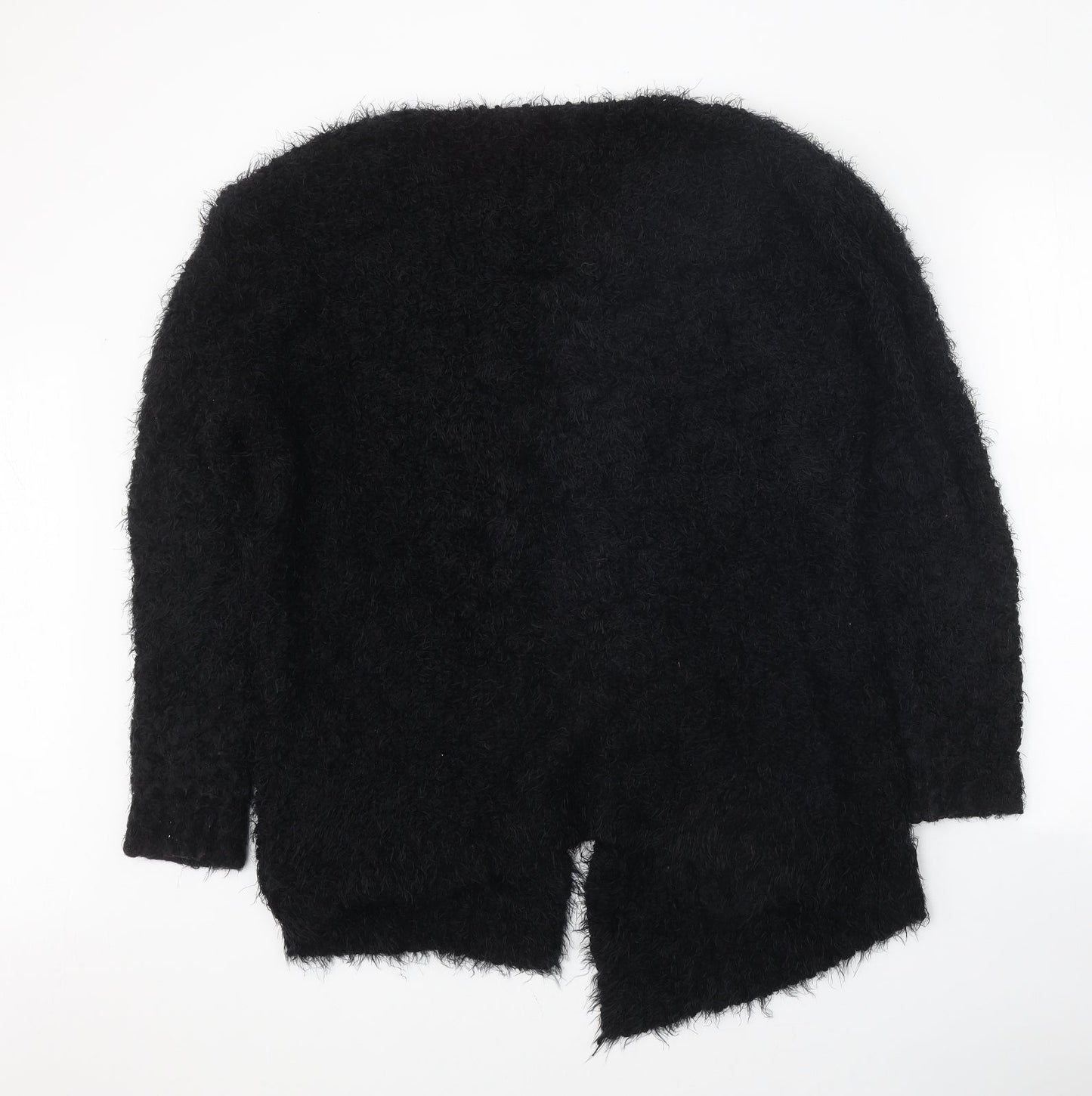 Love Knitwear Womens Black V-Neck Polyester Wrap Jumper Size 20