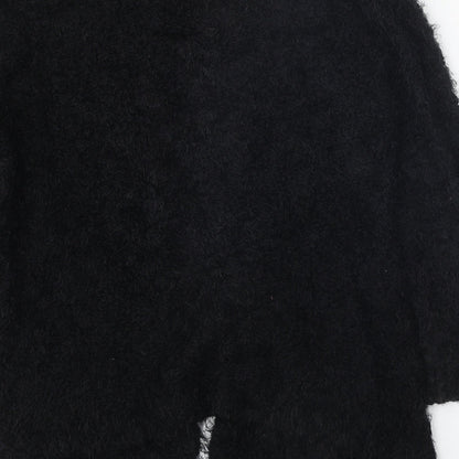 Love Knitwear Womens Black V-Neck Polyester Wrap Jumper Size 20