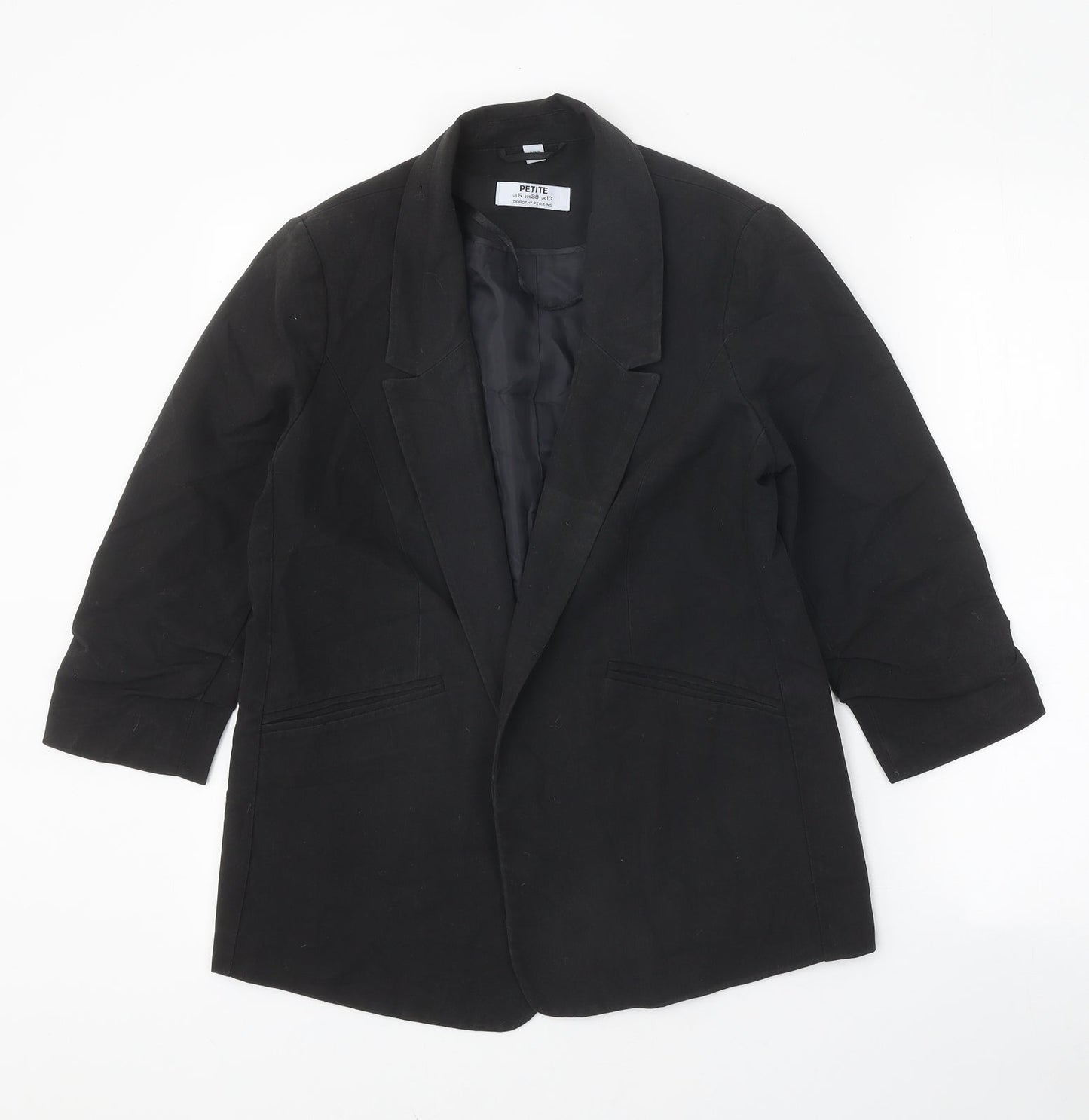 Dorothy Perkins Womens Black Polyester Jacket Blazer Size 10