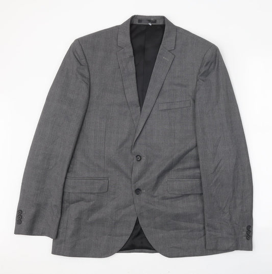 Mens UK Size 42 Burton Regular Grey Suit Jacket
