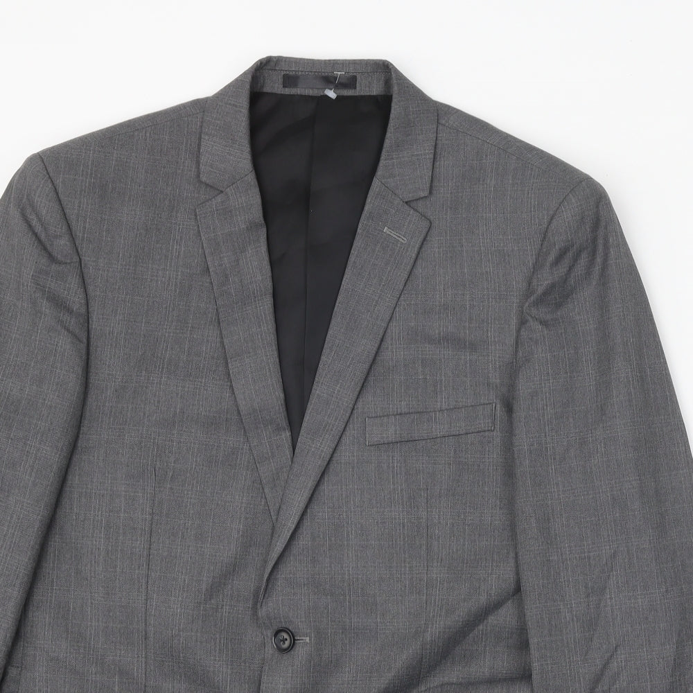Mens UK Size 42 Burton Regular Grey Suit Jacket
