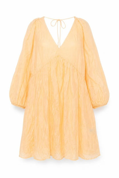 H&M Womens Orange Viscose A-Line Size XS V-Neck Tie