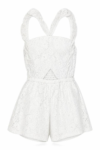 Reverse Womens White Polyester Playsuit One-Piece Size S Pullover