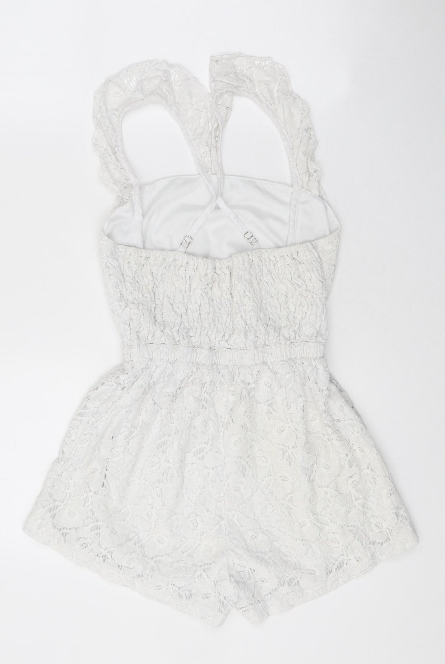 Reverse Womens White Polyester Playsuit One-Piece Size S Pullover