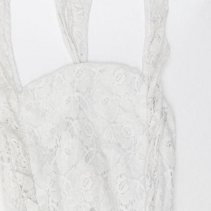 Reverse Womens White Polyester Playsuit One-Piece Size S Pullover