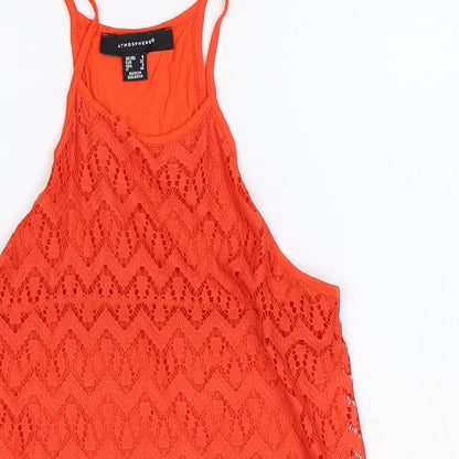 Womens UK Size 4 Atmosphere Orange Basic Tank