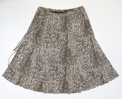 Al Paradise Womens Brown Geometric Polyester A-Line Skirt Size XL