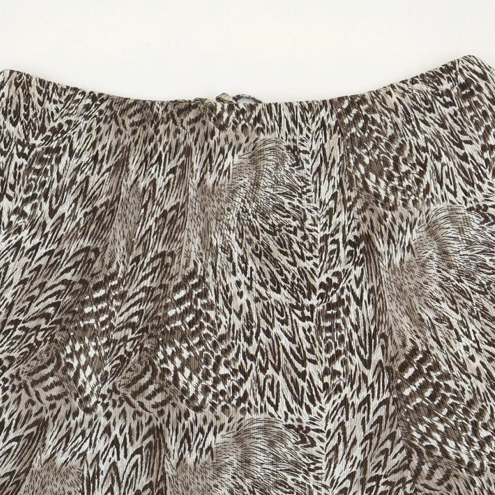 Al Paradise Womens Brown Geometric Polyester A-Line Skirt Size XL