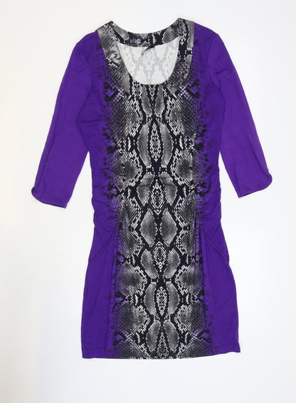 Riani Womens Multicoloured Animal Print Viscose Bodycon Size 10 Scoop Neck - Snake Print