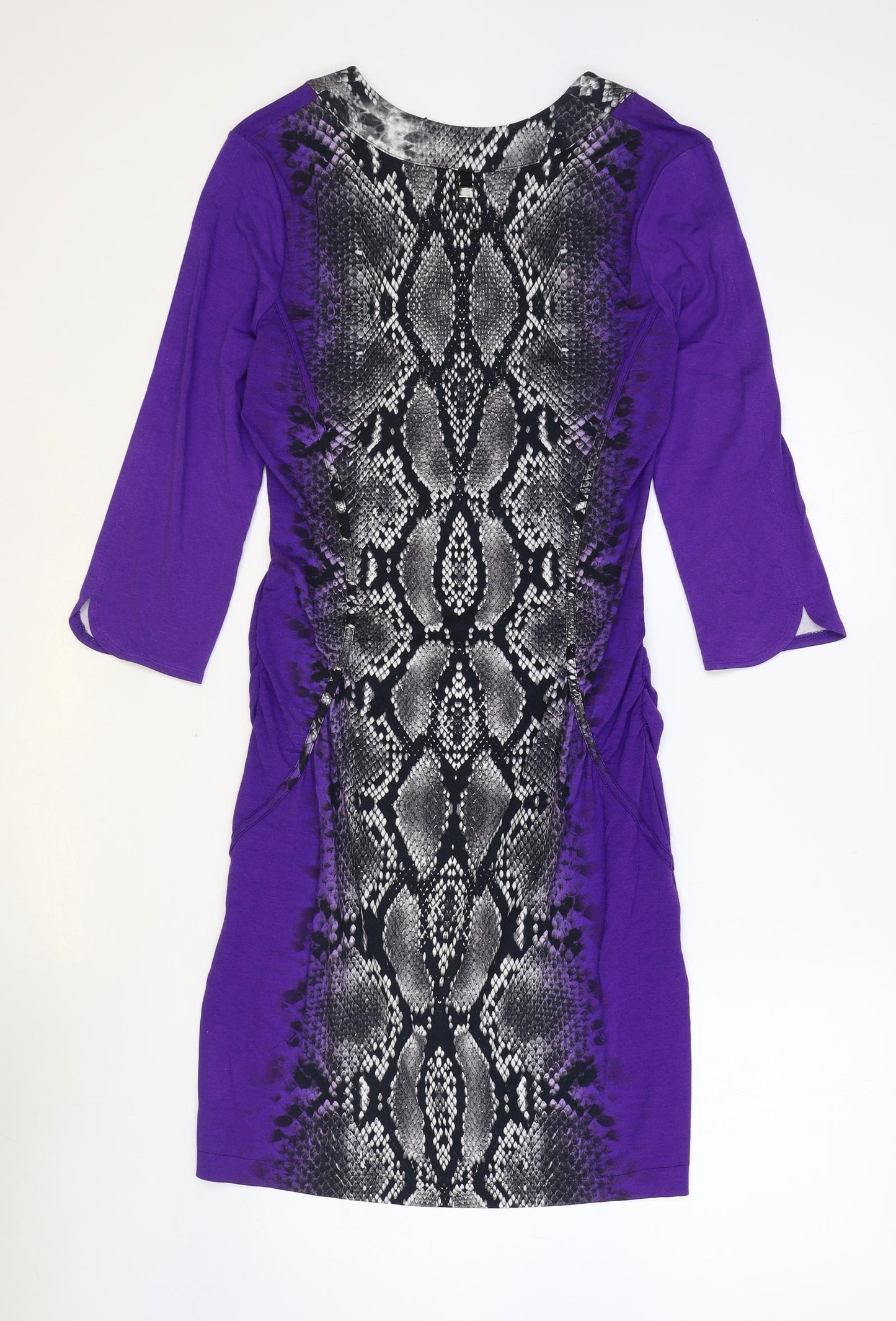 Riani Womens Multicoloured Animal Print Viscose Bodycon Size 10 Scoop Neck - Snake Print