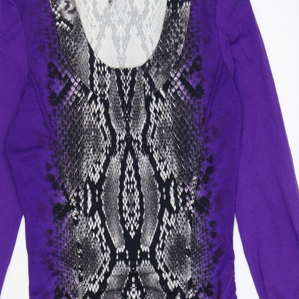 Riani Womens Multicoloured Animal Print Viscose Bodycon Size 10 Scoop Neck - Snake Print