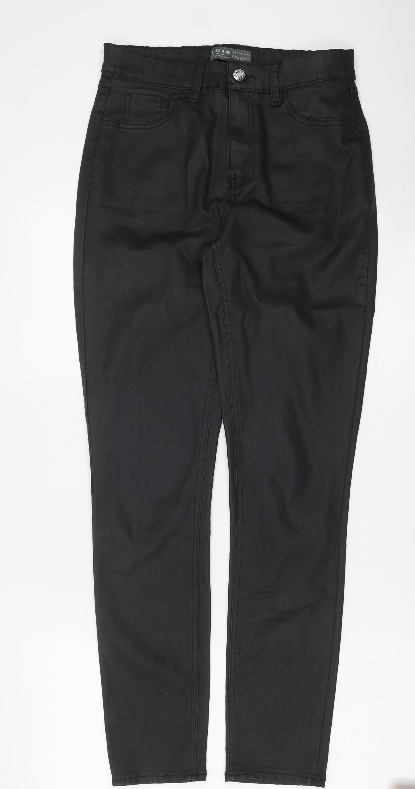 Denim & Co. Womens Black Cotton Skinny Jeans Size 8 Regular Button