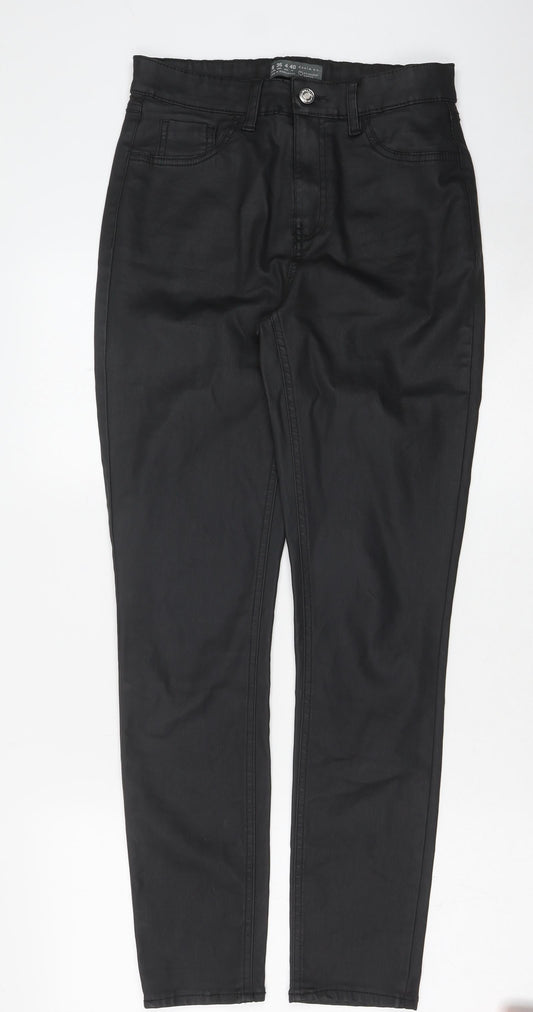 Denim & Co. Womens Black Cotton Skinny Jeans Size 8 Regular Button