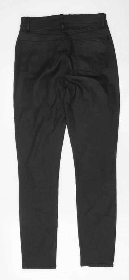 Denim & Co. Womens Black Cotton Skinny Jeans Size 8 Regular Button