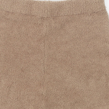 PRETTYLITTLETHING Womens Beige Polyester Compression Shorts Size M Regular Pull On