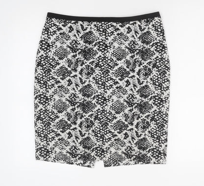H&M Womens Black Geometric Polyester Bandage Skirt Size M