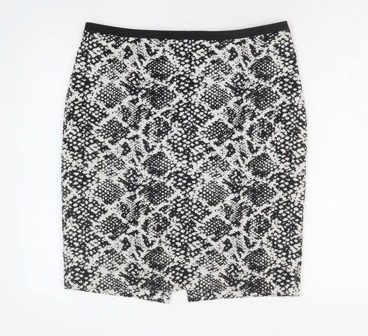 H&M Womens Black Geometric Polyester Bandage Skirt Size M