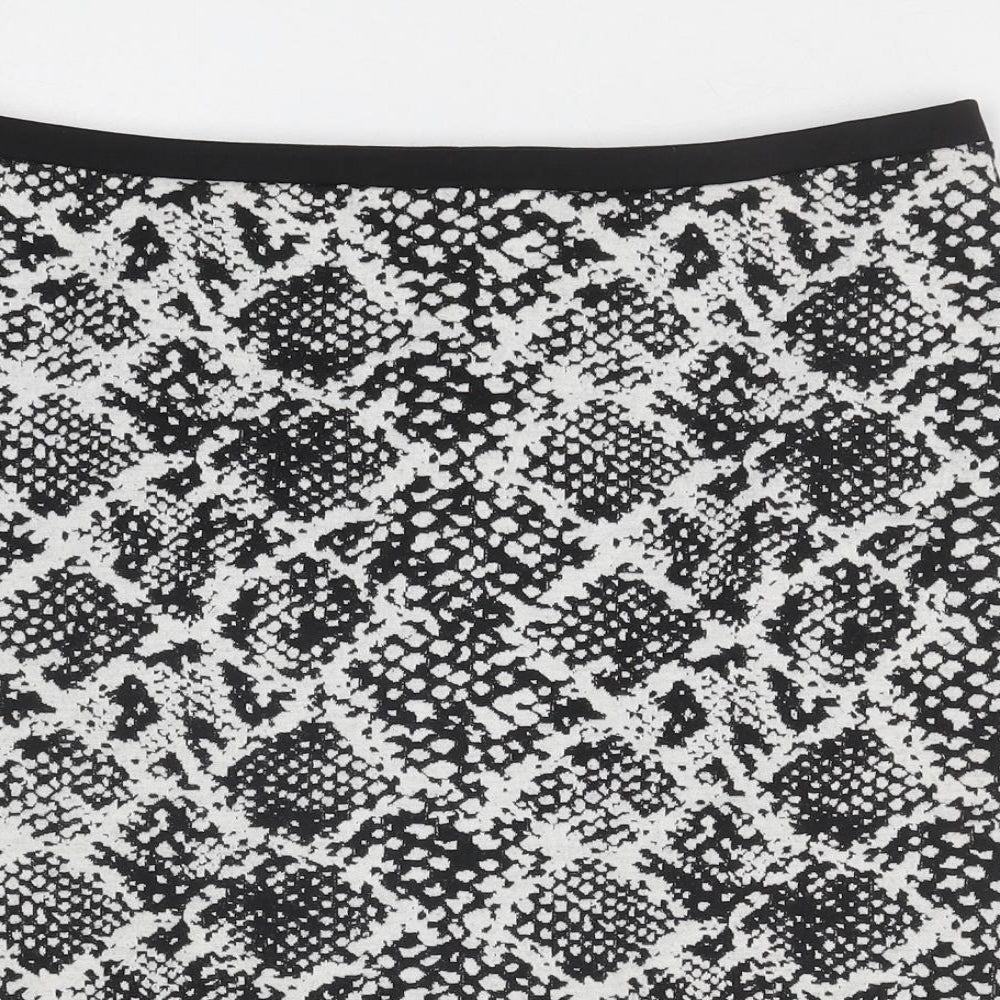 H&M Womens Black Geometric Polyester Bandage Skirt Size M