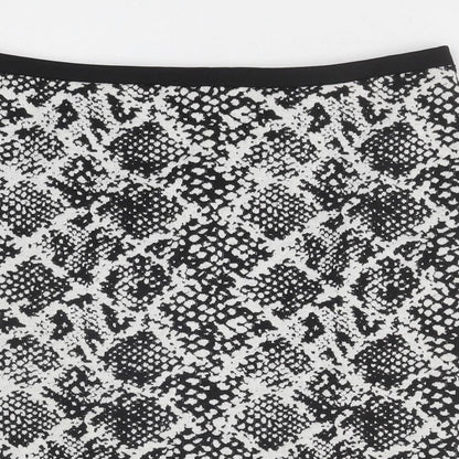 H&M Womens Black Geometric Polyester Bandage Skirt Size M