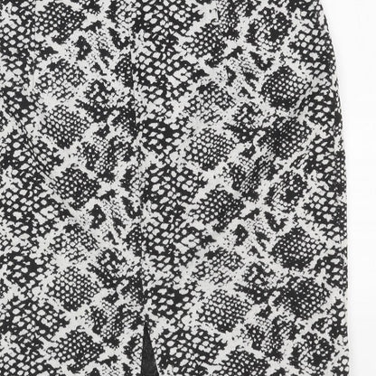 H&M Womens Black Geometric Polyester Bandage Skirt Size M
