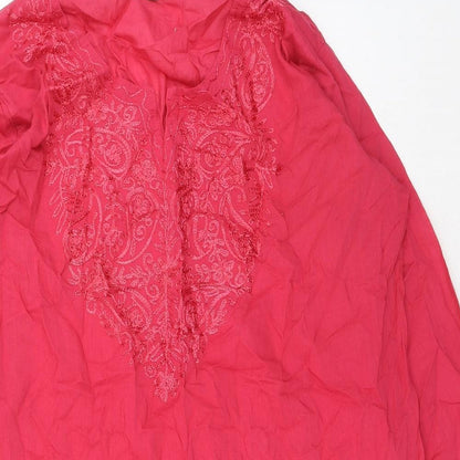 Womens UK Size 8 Preworn Red Basic Blouse