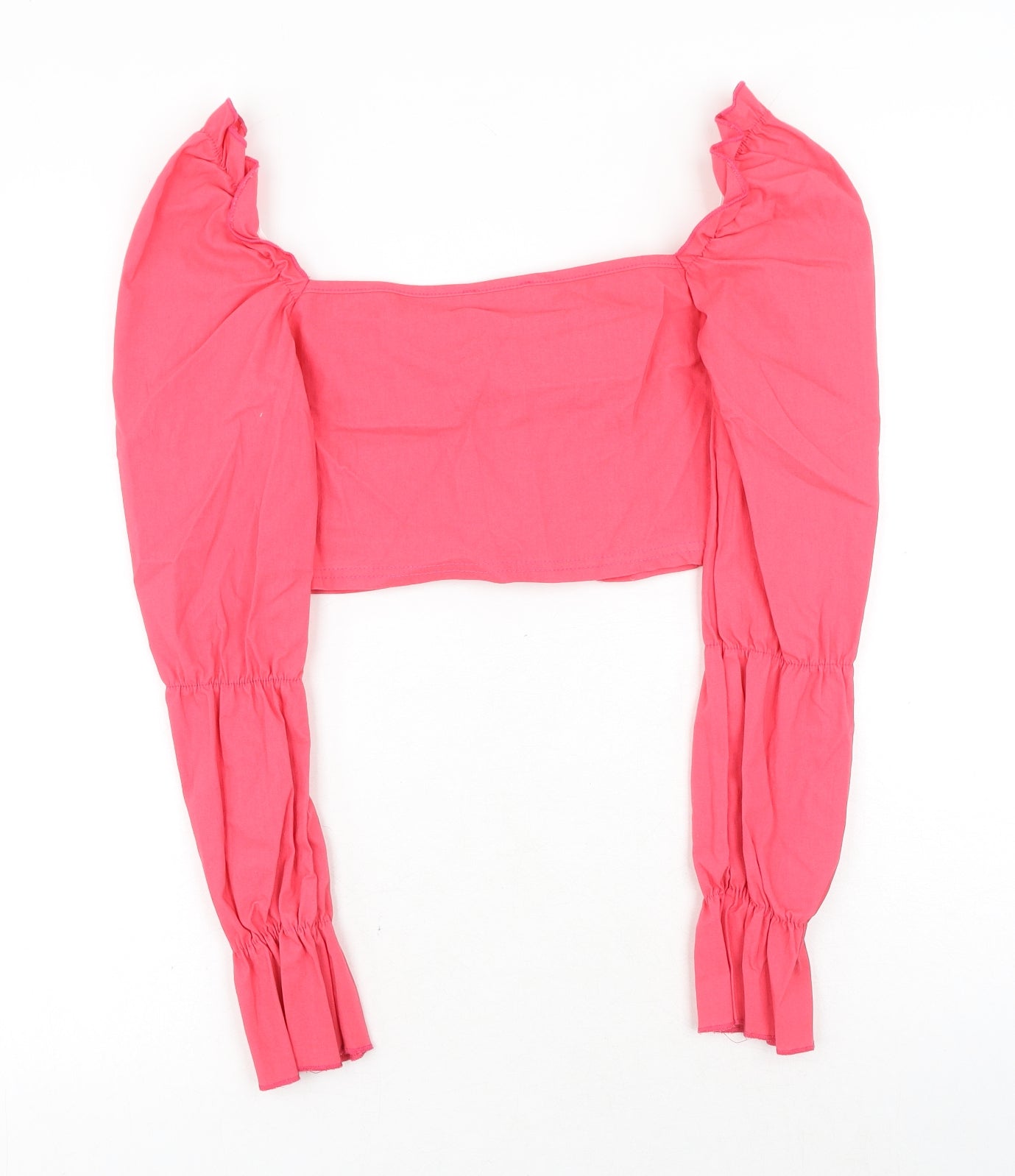 Womens UK Size 6 PRETTYLITTLETHING Pink Cropped Blouse