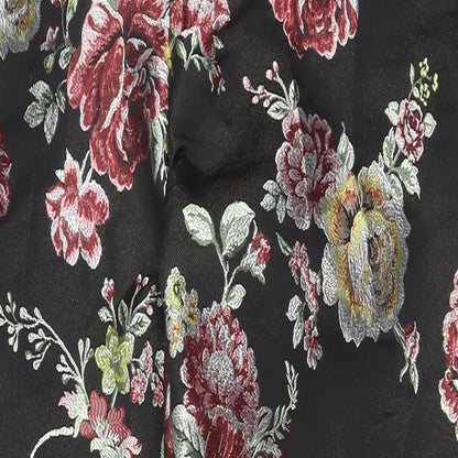 Eight Paw Womens Multicoloured Floral Cotton Trousers Size 32 in Regular Hook & Eye
