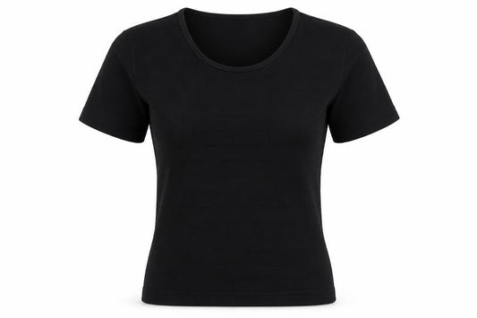 Womens UK Size S Country Casuals Black Basic T-Shirt